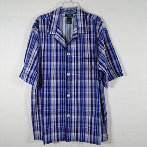 Polo Ralph Lauren Pajama Top Men's Size L Blue Cotton Short Sleeve Loungewear